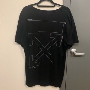 Off White Unfinished Logo T Shirt sz L